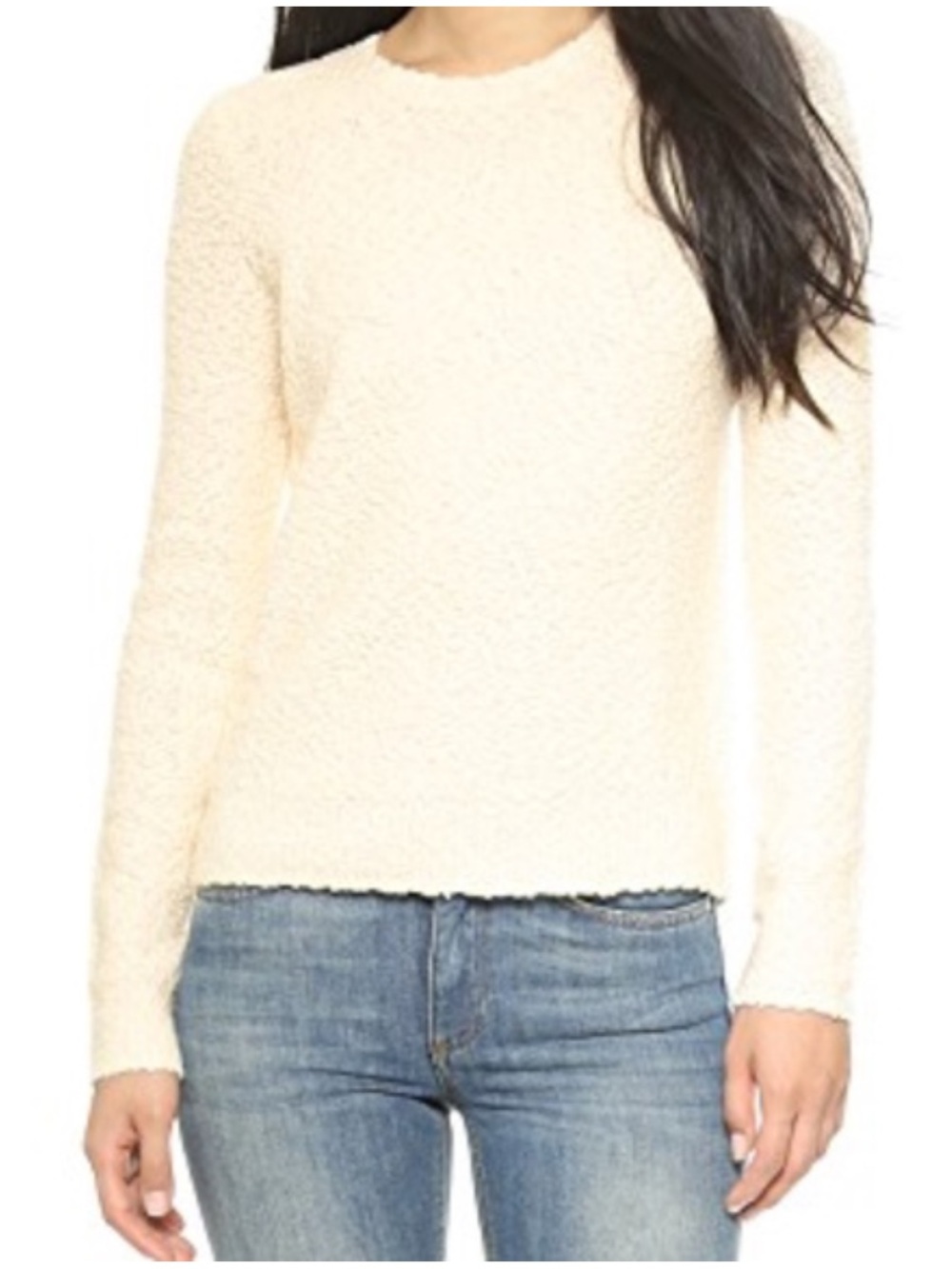 Theory Size TP Cream Boucle Wool Sweater